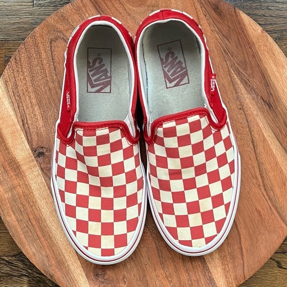 Vans Checkerboard Slip On Red Women size 6 - Picture 3 of 5
